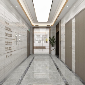 现代酒店电梯间3D模型下载